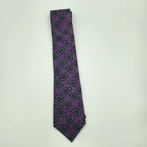 Vintage Liberty of London 100% Silk Deep Purple Paisley Print Tie